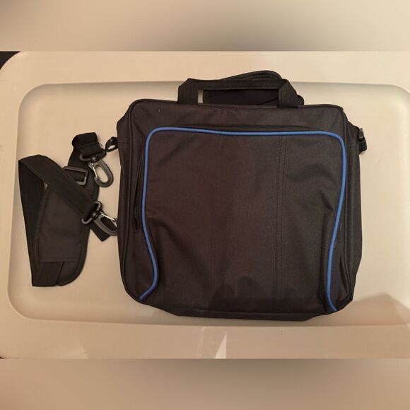 Blue /Black Laptop Messenger Nylon Bag - Picture 1 of 4